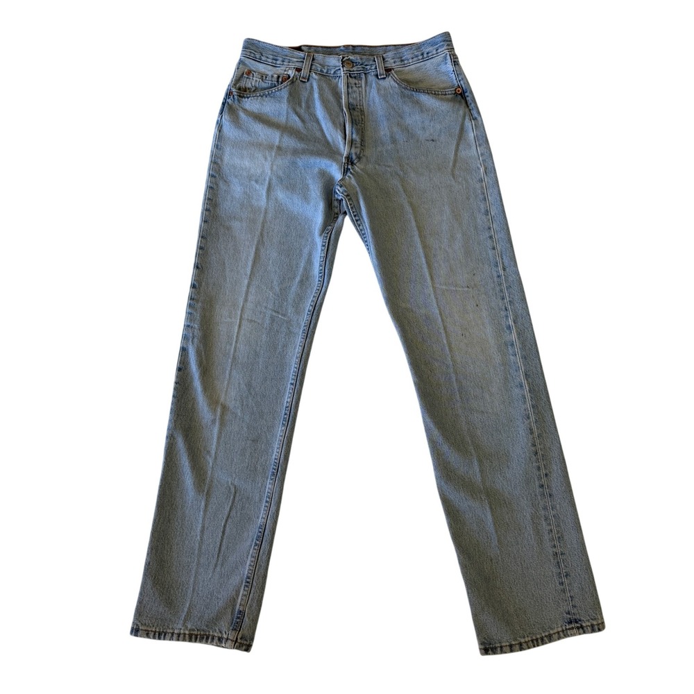 Vintage Levis 501 Light Wash Straight Leg Button Fly Jeans Made in USA 34x34